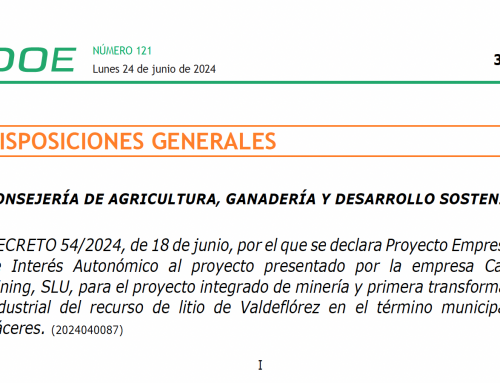 El DOE publica la declaración de PREMIA del proyecto de Extremadura New Energies